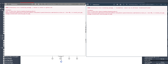 errors extensions pyrevit